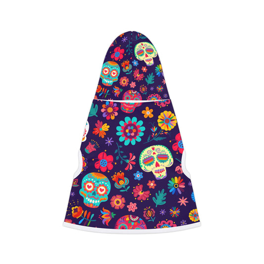 Colorful Skull Pet Hoodie - Festive Dog Apparel for Halloween & Day of the Dead