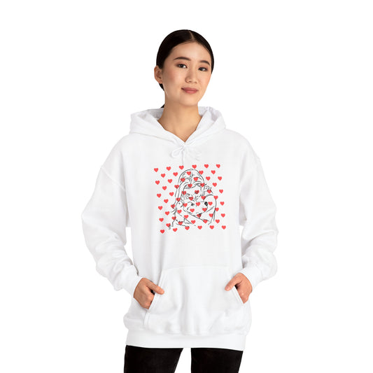 Dog Lover Heart Print Hoodie - Unisex Heavy Blend™ Sweatshirt
