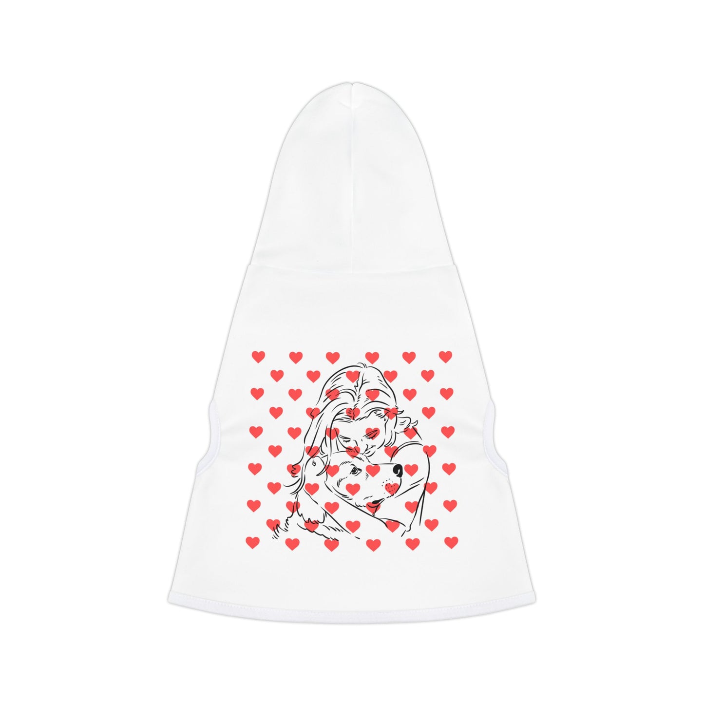 Cute Heart Print Pet Hoodie - Cozy Dog Sweater for Valentine's Day