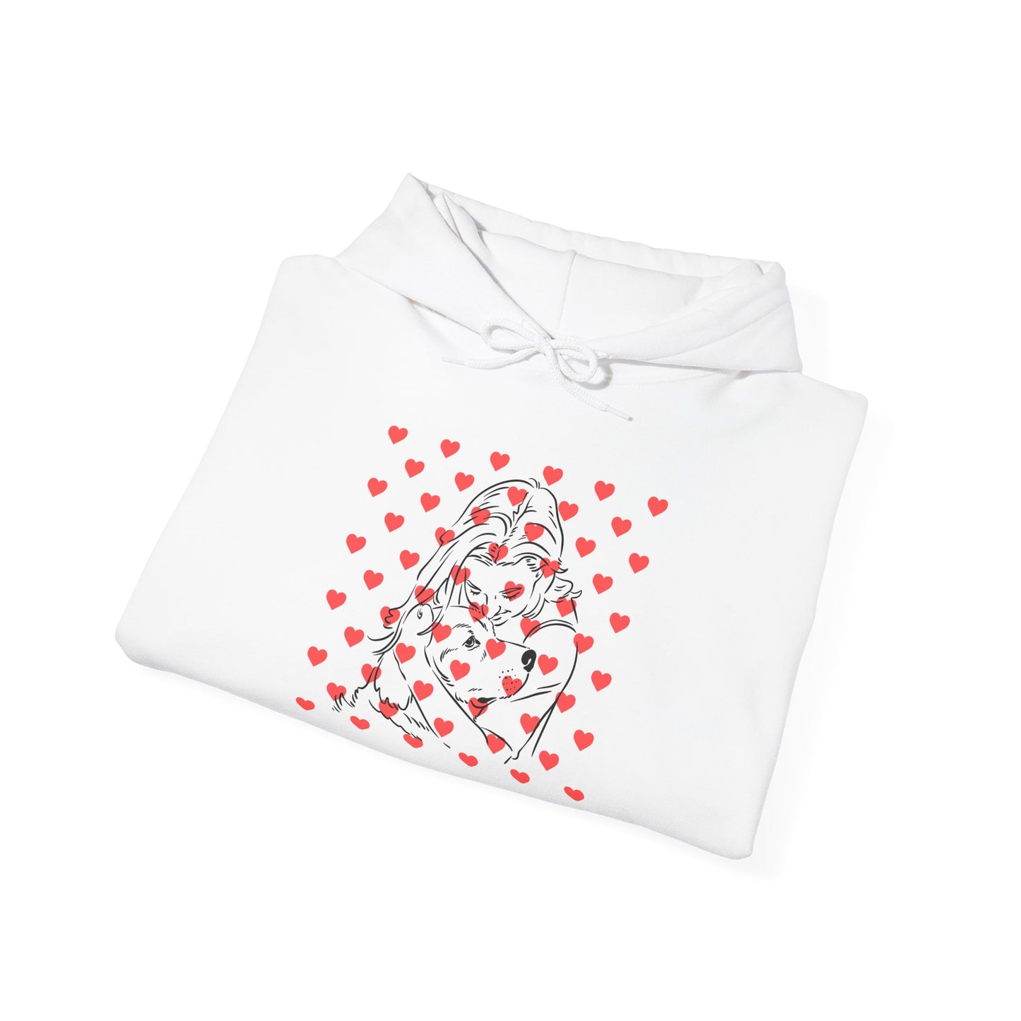 Dog Lover Heart Print Hoodie - Unisex Heavy Blend™ Sweatshirt