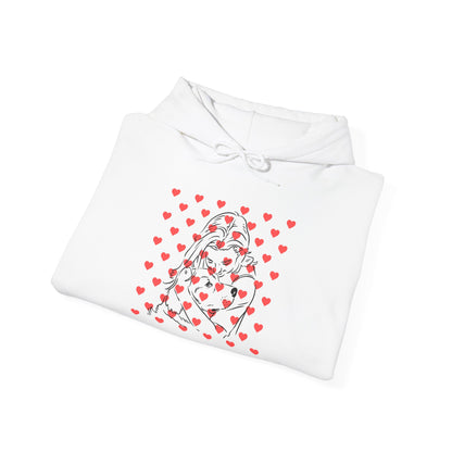 Dog Lover Heart Print Hoodie - Unisex Heavy Blend™ Sweatshirt