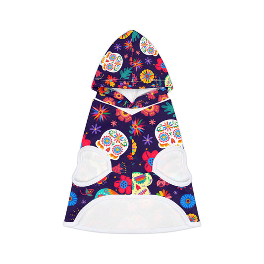 Colorful Skull Pet Hoodie - Festive Dog Apparel for Halloween & Day of the Dead