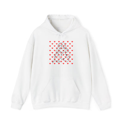 Dog Lover Heart Print Hoodie - Unisex Heavy Blend™ Sweatshirt