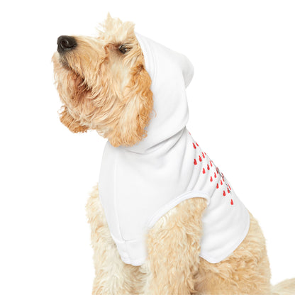 Cute Heart Print Pet Hoodie - Cozy Dog Sweater for Valentine's Day