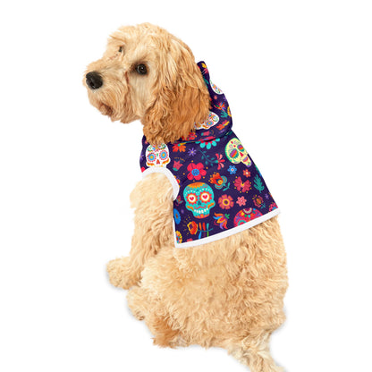 Colorful Skull Pet Hoodie - Festive Dog Apparel for Halloween & Day of the Dead