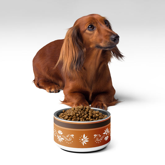 Brown and White Talavera Pet bowl