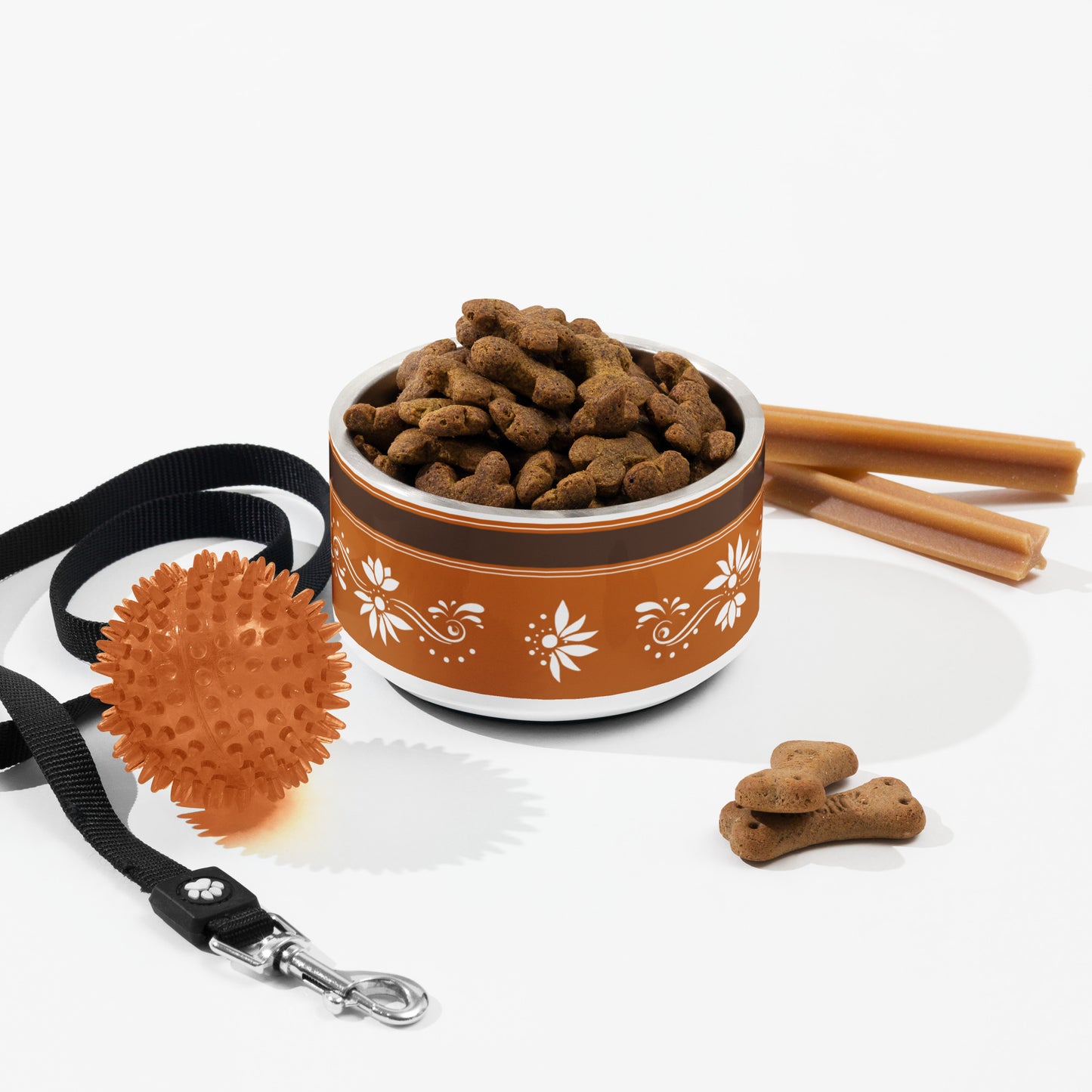 Brown and White Talavera Pet bowl