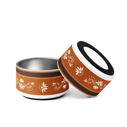 Brown and White Talavera Pet bowl